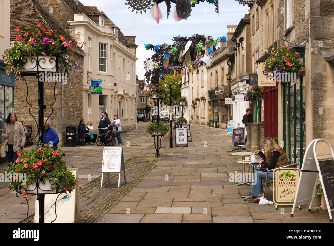 UK Wiltshire Corsham High Street shopping and commercial centre Stock
