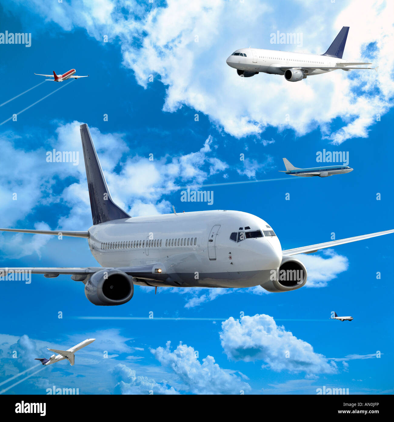 Air traffic Stock Photo