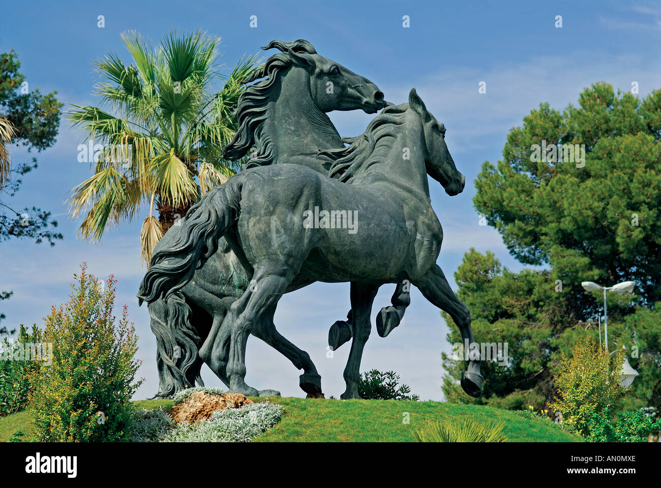 Monument of andalusian horses, Jerez de la Frontera, Andalusia, Spain Stock Photo