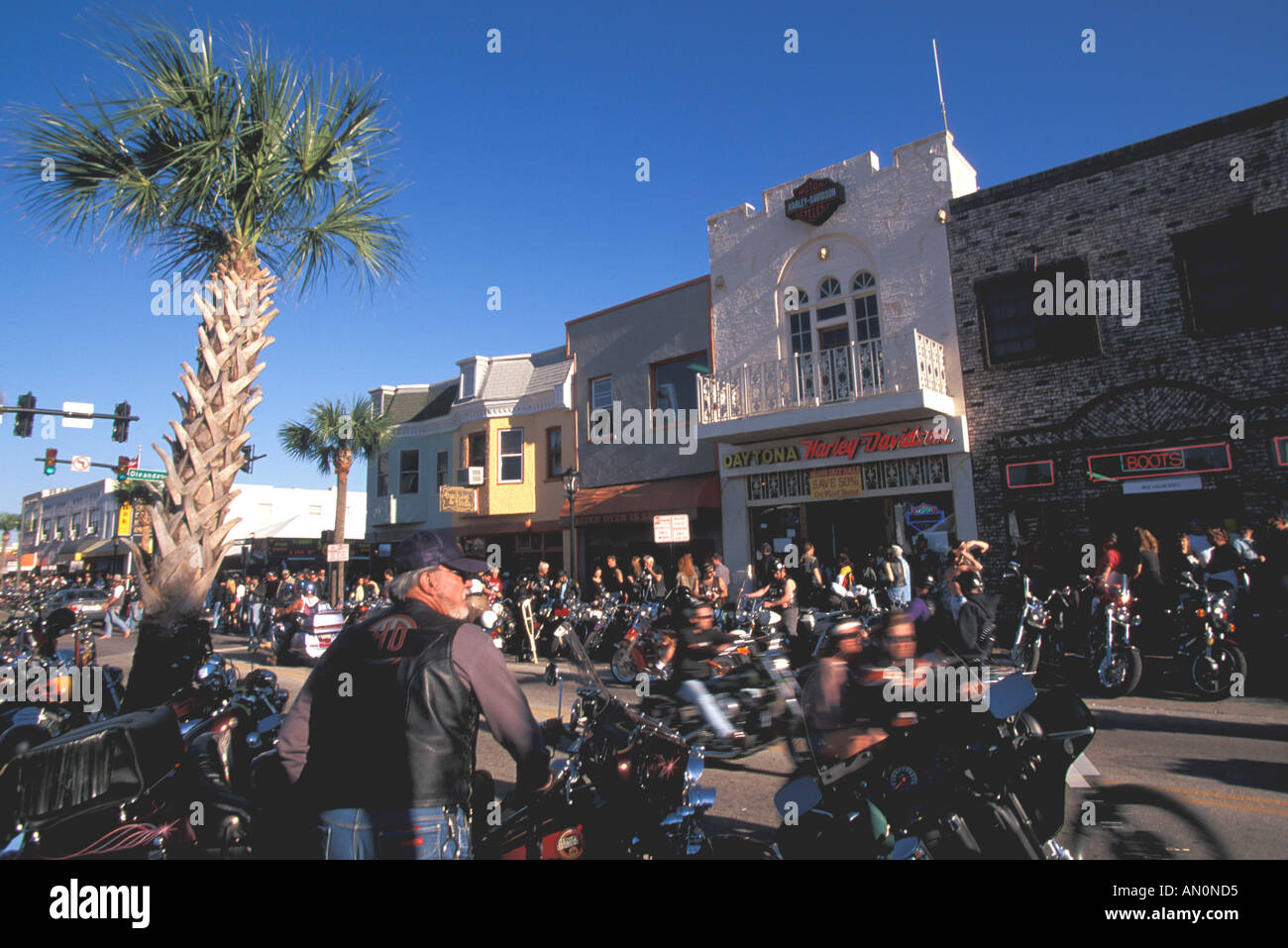 Daytona Beach Florida fl bike week Stock Photo