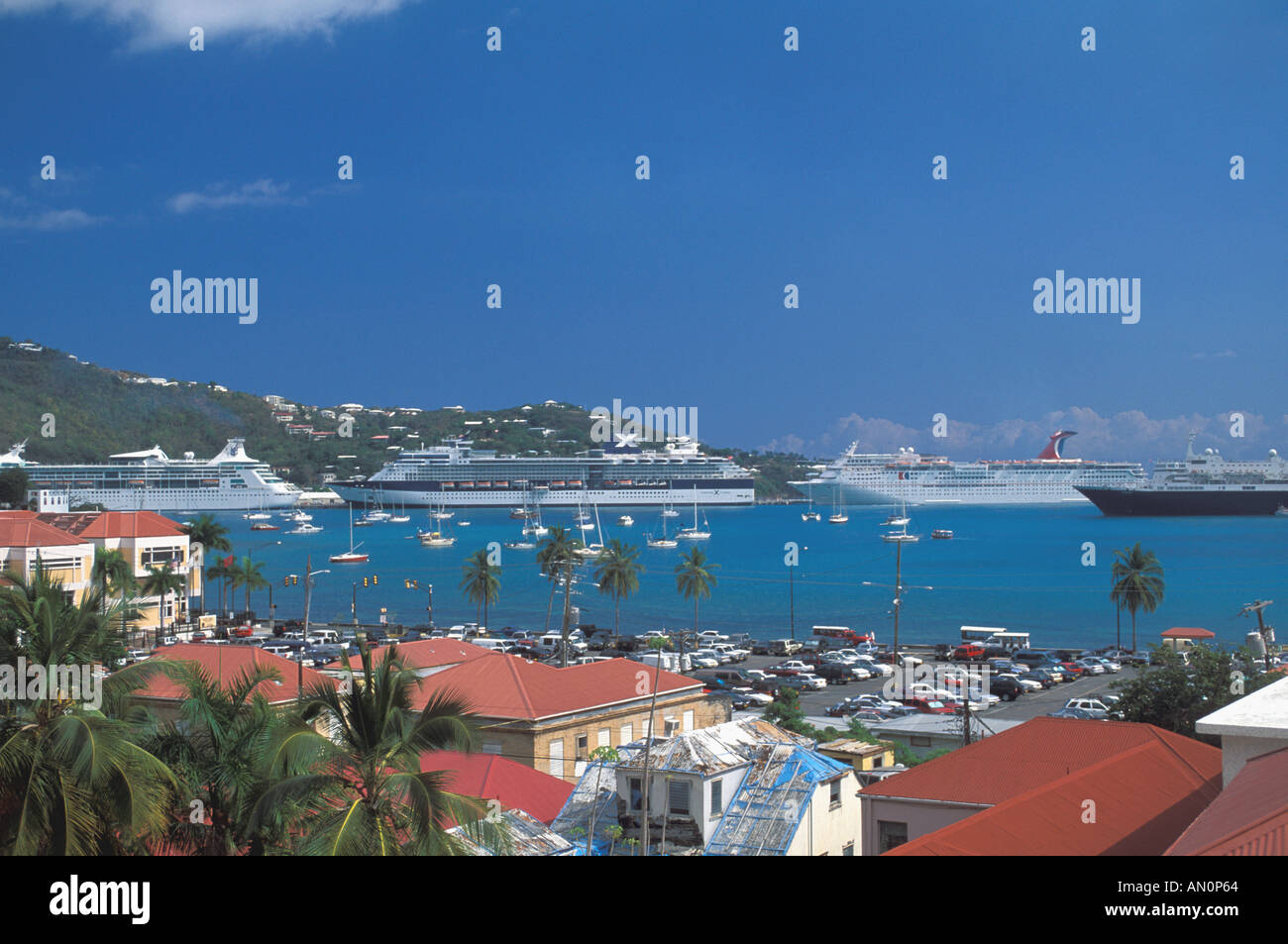 St Thomas USVI charlotte amalie caribbean cruise port harbor cruise ...
