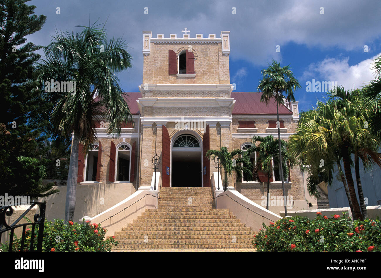 St Thomas US Virgin Islands Charlotte Amalie Frederick Lutheran Church Stock Photo