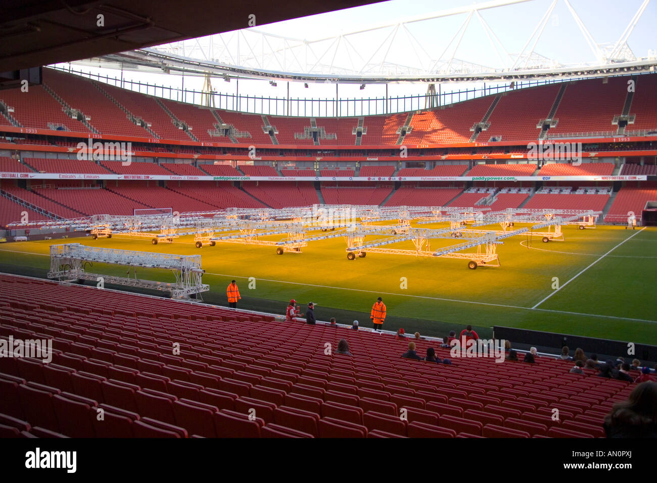 artificial light helping the grass grow Stock Photo Alamy