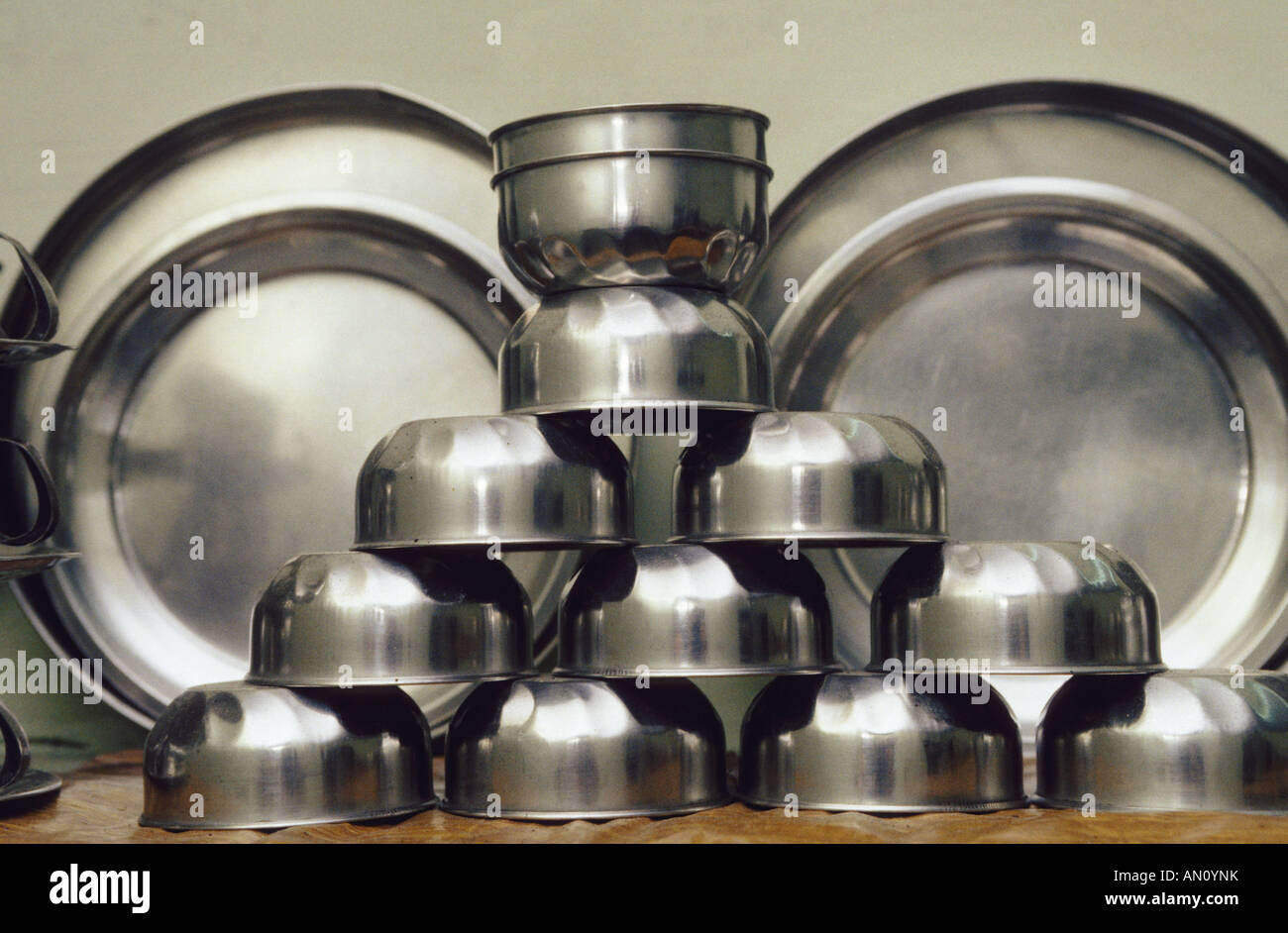 Indian stainless steel utensils hires stock photography and images Alamy