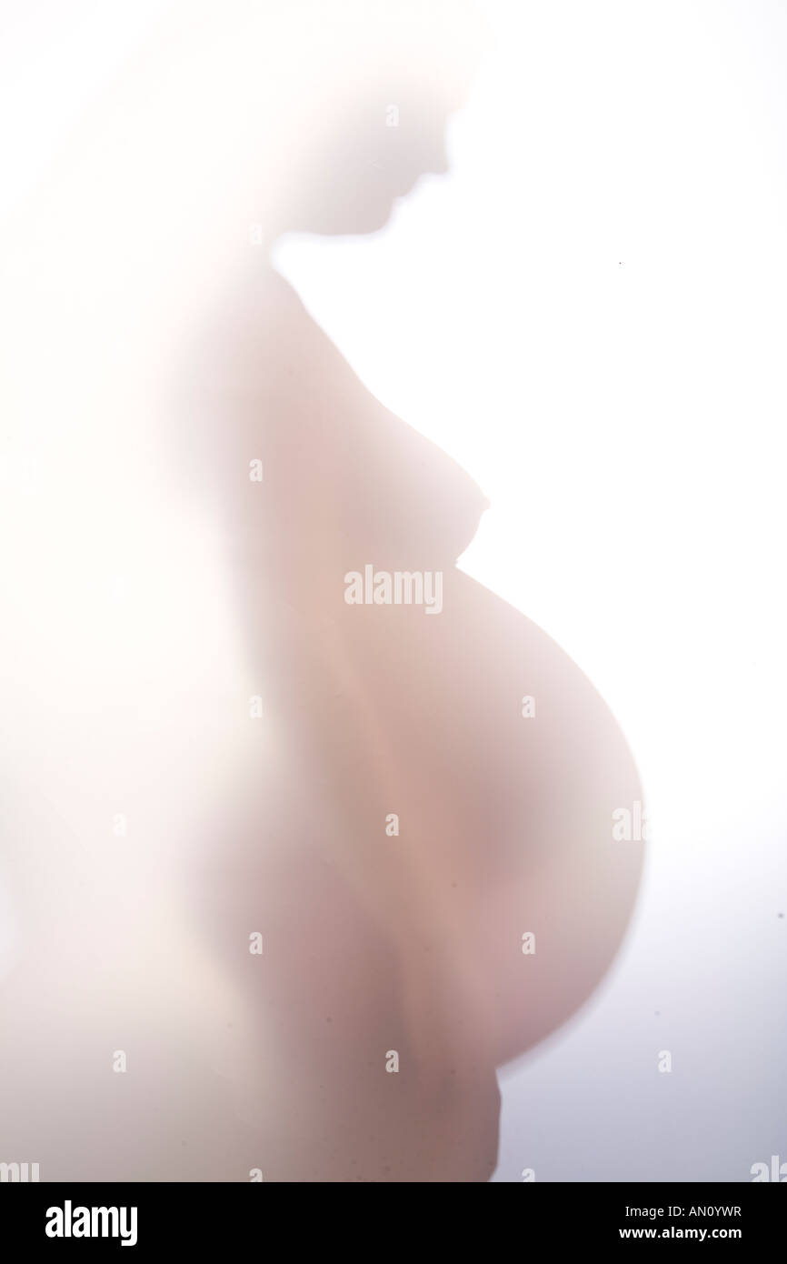 Third trimester pregnancy photograph. Stock Photo