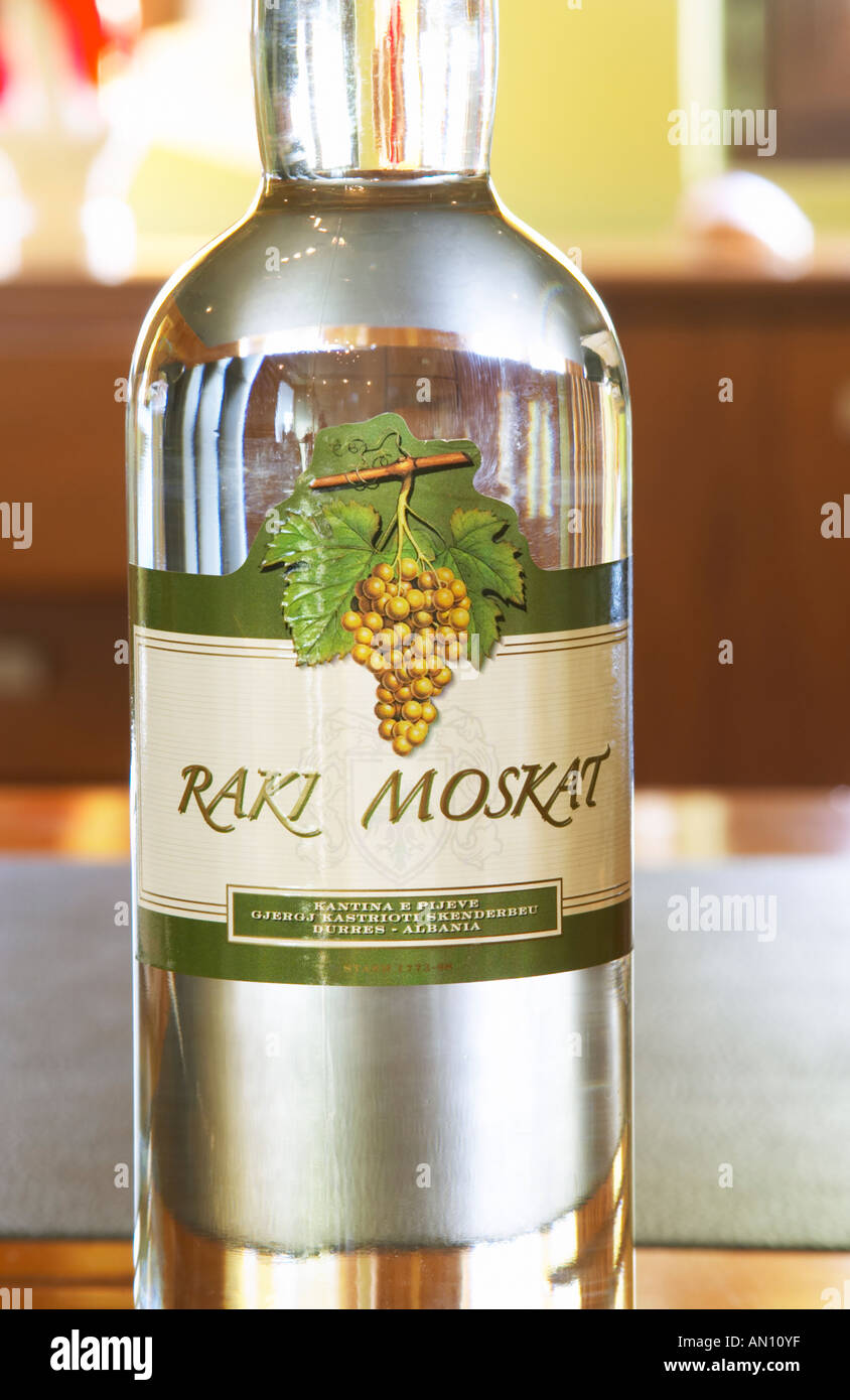 A bottle of Raki Moskat, Raki is a grappa type of grape spirit, this
