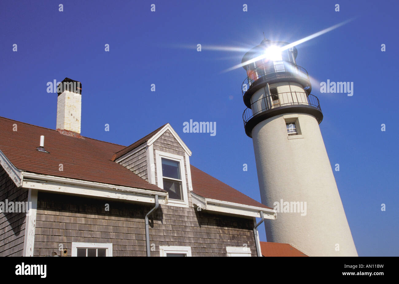 North America, USA, Massachusetts, Cape Cod, North Turo. Cape Cod lighthouse Stock Photo