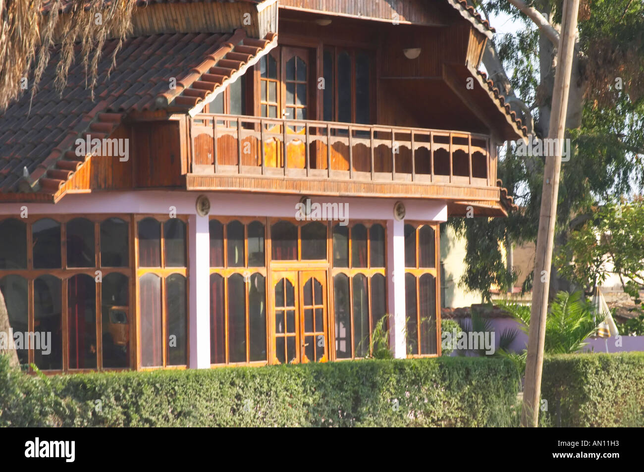 A wooden house in Durres. Durres on the coast. Albania, Balkan, Europe