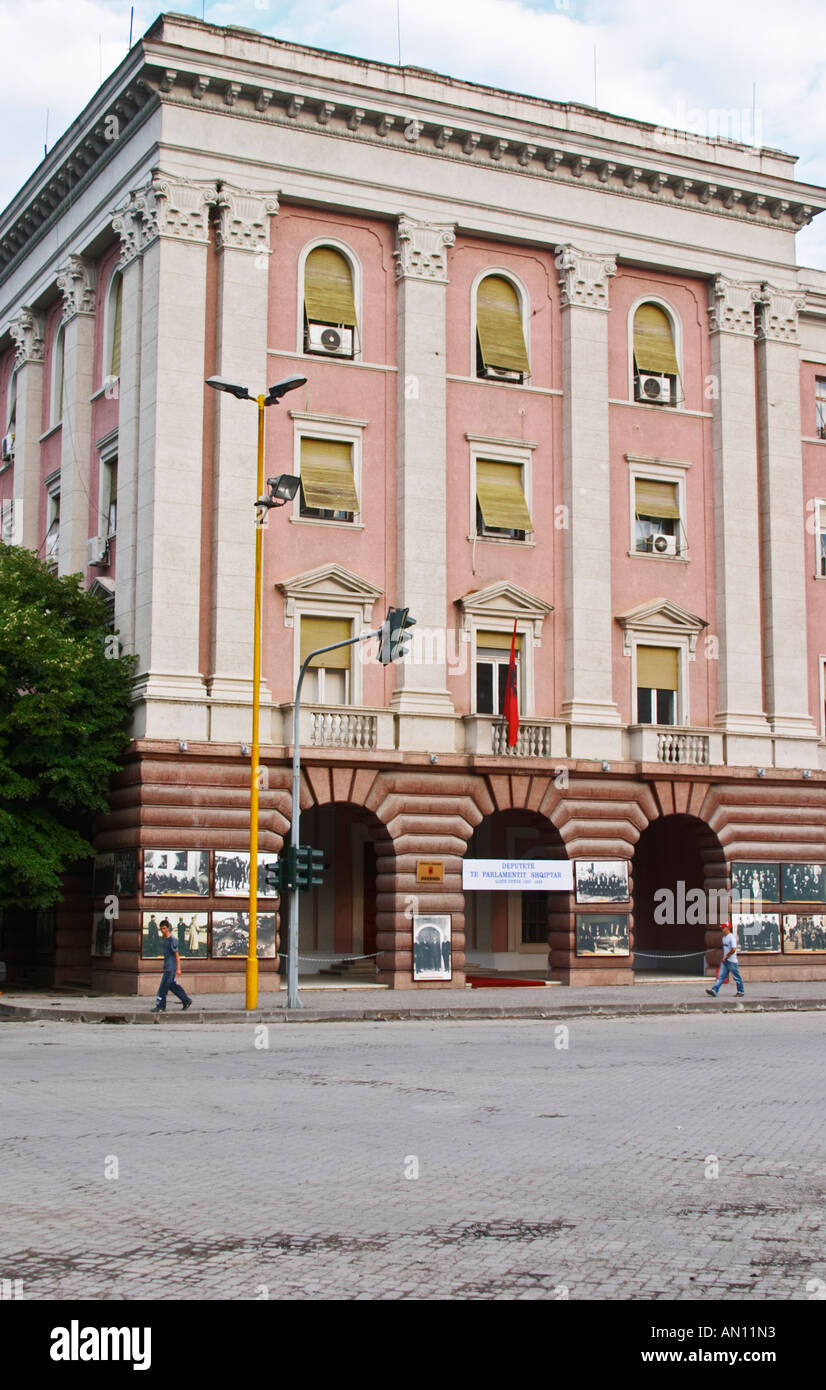 The House Parliament building in Albania on the boulevard Bulevardi