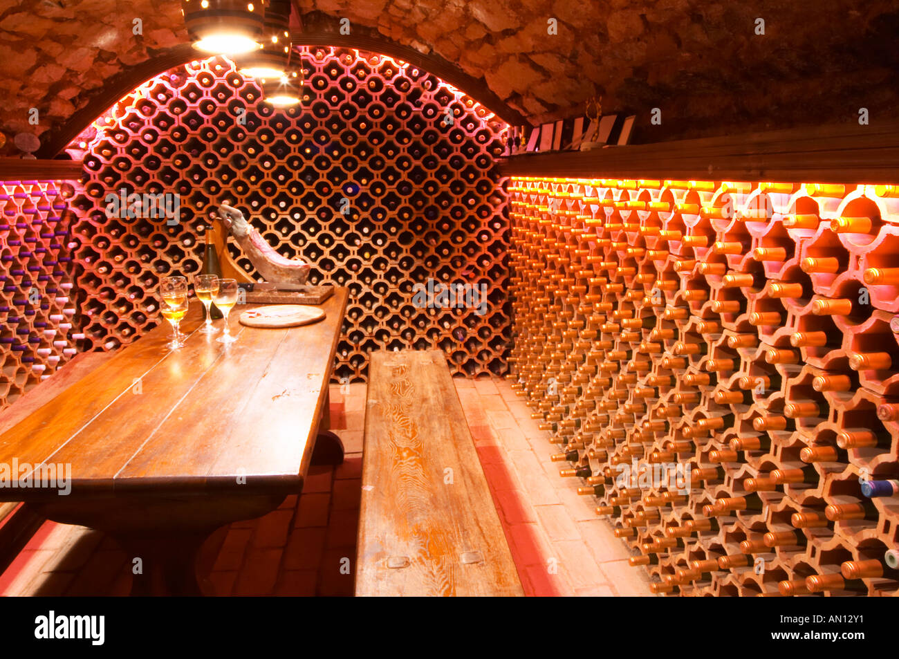 The Wine Cellar And Tasting Room Where The Walls Are Lined