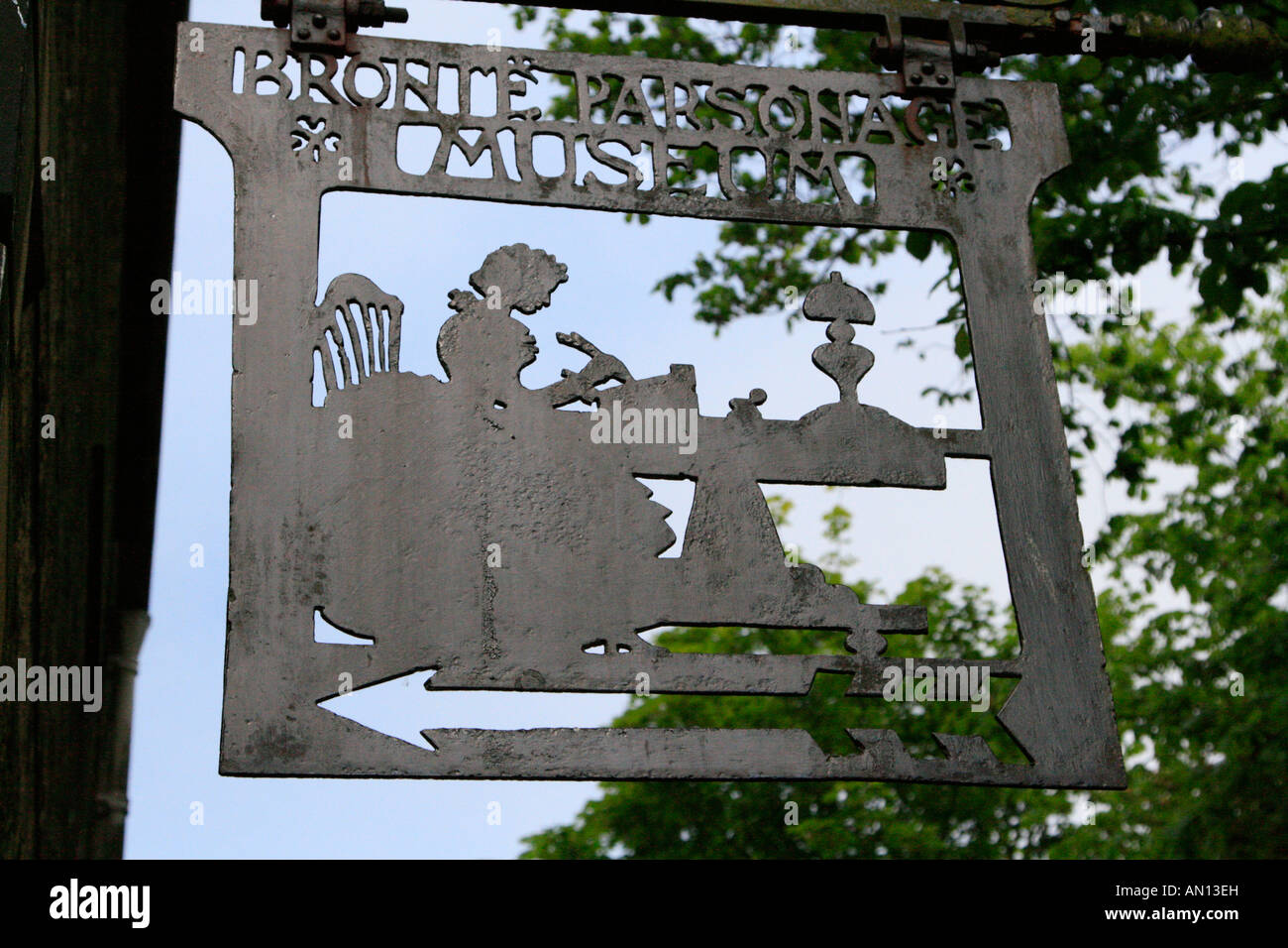 bronte parsonage museum sign haworth yorkshire england uk gb Stock ...
