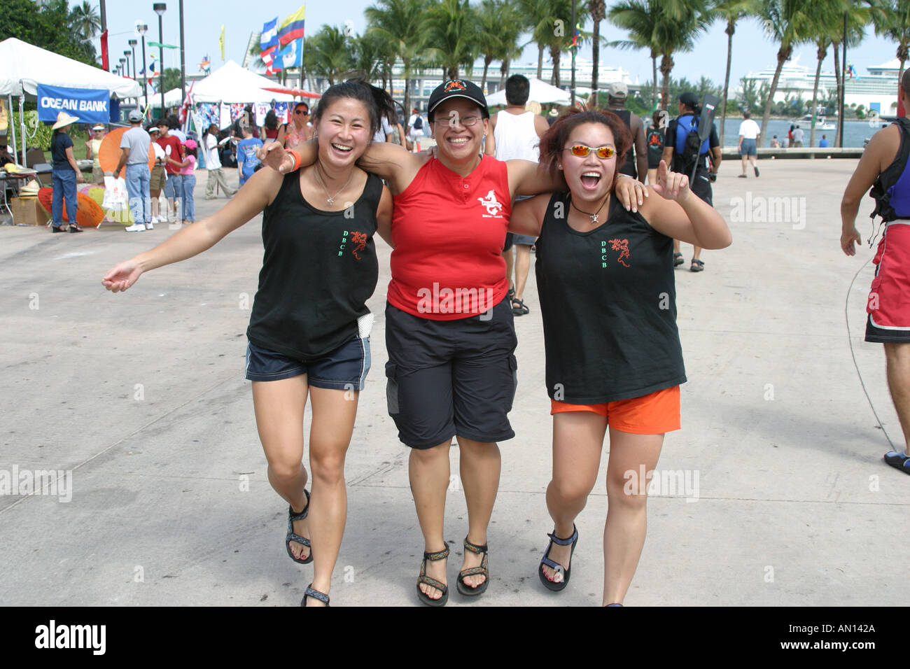 Miami Florida,Bayfront Park,Hong Kong Dragon Boat Race Festival,festivals,celebration,fair,ethnic,event,community,neighbor,Asian Asians ethnic immigra Stock Photo