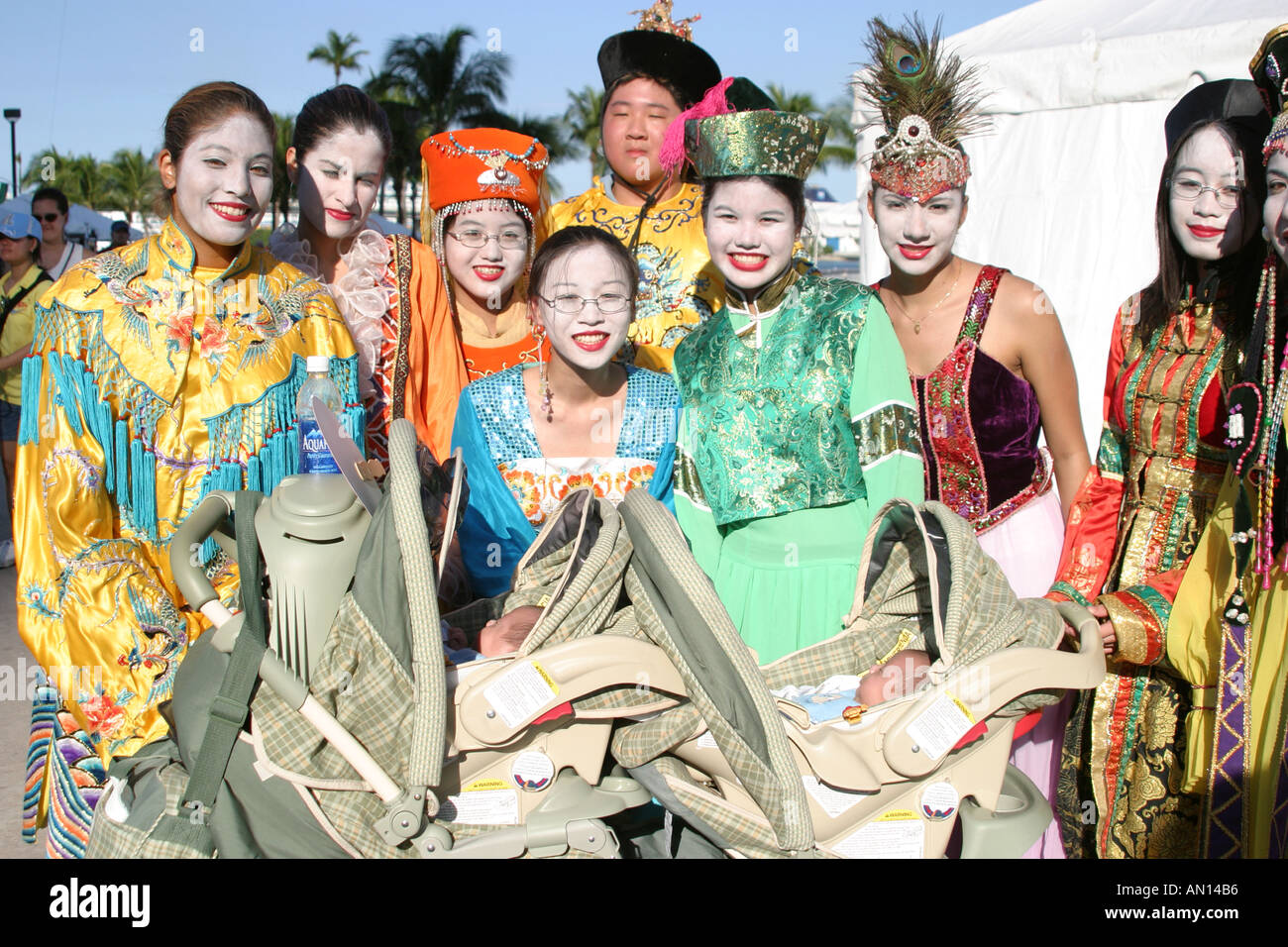 Miami Florida,Bayfront Park,Biscayne Bay water Hong Kong Dragon Boat Race Festival,festivals,celebration,fair,ethnic,event,community,neighbor,Asian As Stock Photo