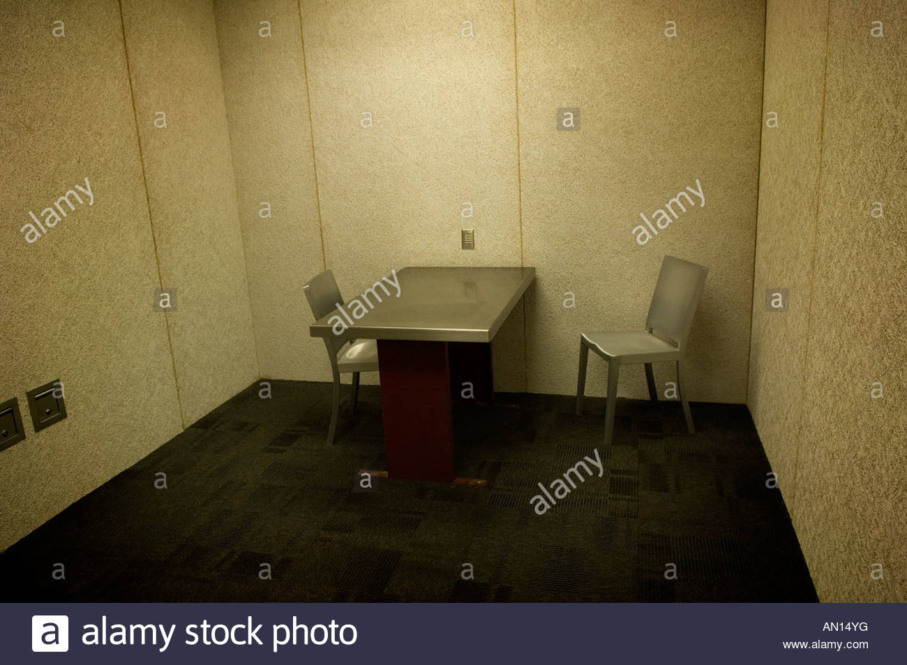 Dingy Looking New Police Interrogation Room Interview Cell