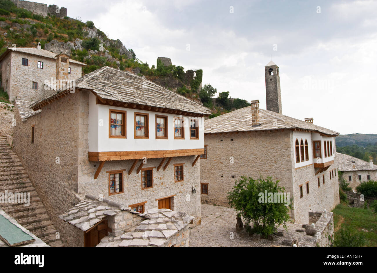 Traditional ottoman houses. Pocitelj historic Muslim and Christian