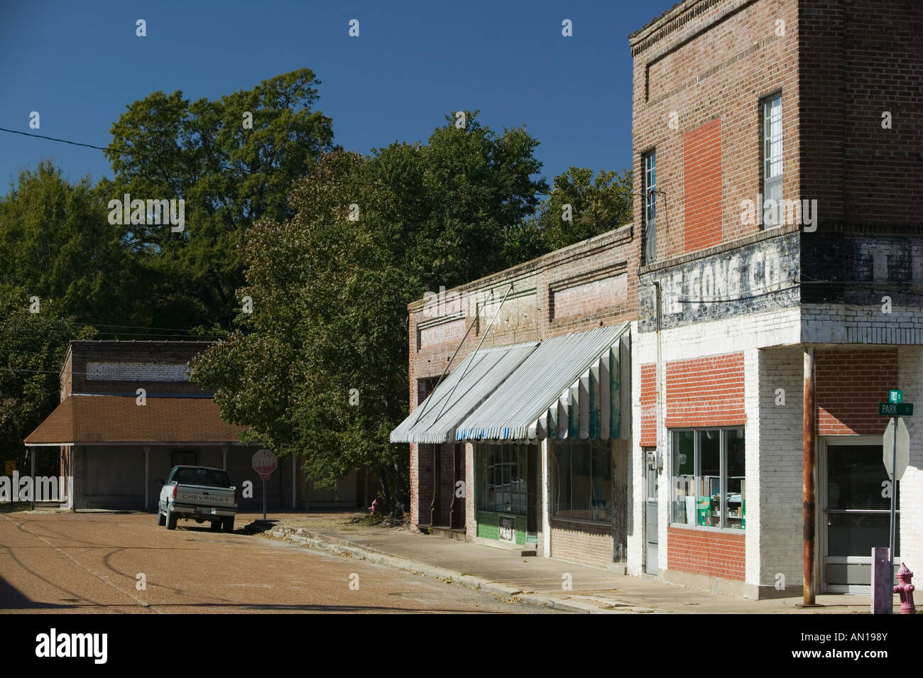 USA, MISSISSIPPI, Mississippi Delta, Merigold Downtown Merigold Stock