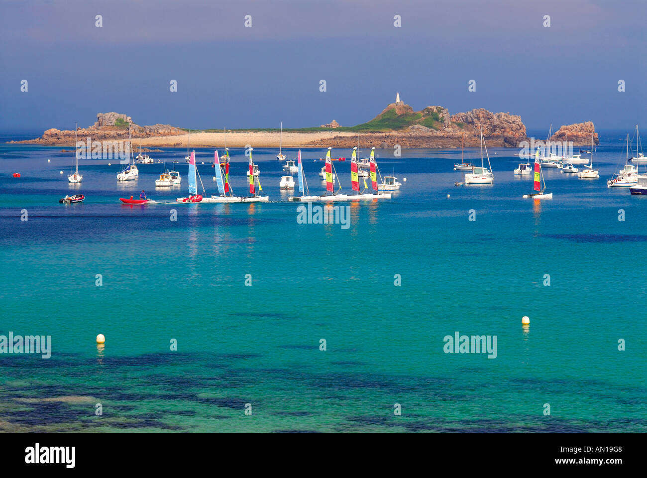 Beach Port-Blanc at low tide, Brittany, France Stock Photo