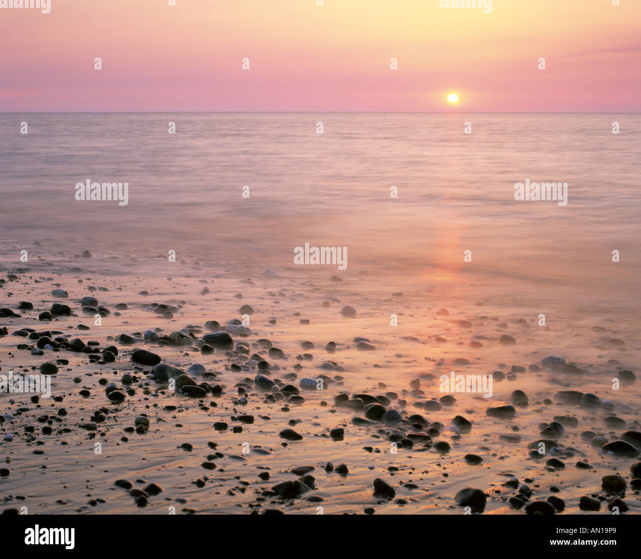 Sunset over beach Scotland Stock Photo
