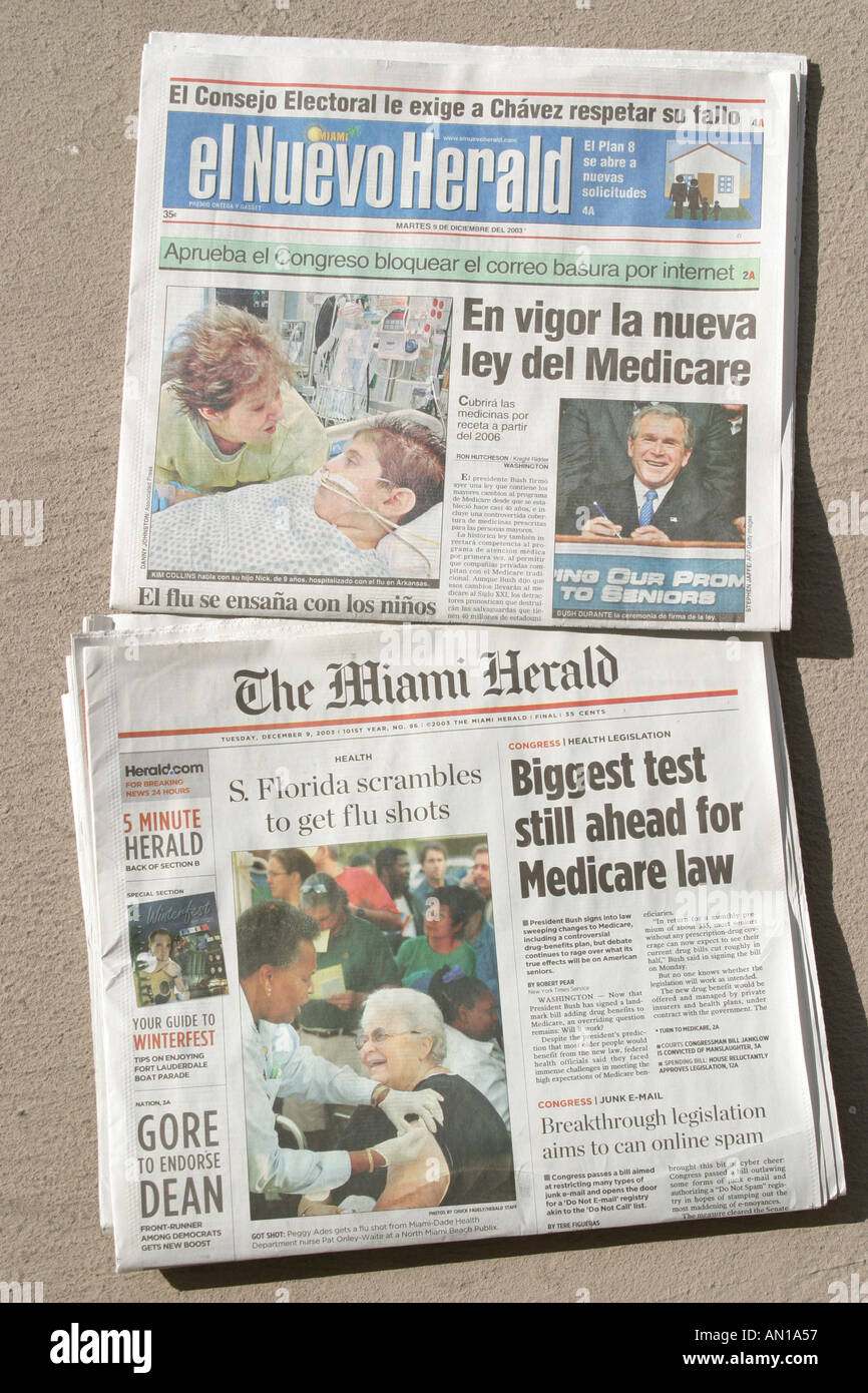 Miami Florida,Herald,El Nuevo Herald,Spanish and English newspapers of