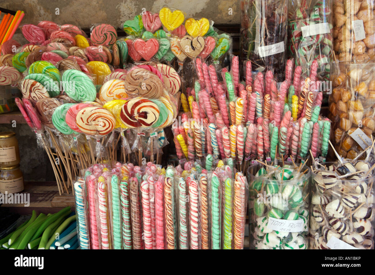 Sweets at a candy store in the village of Gourdon, Alpes Maritimes