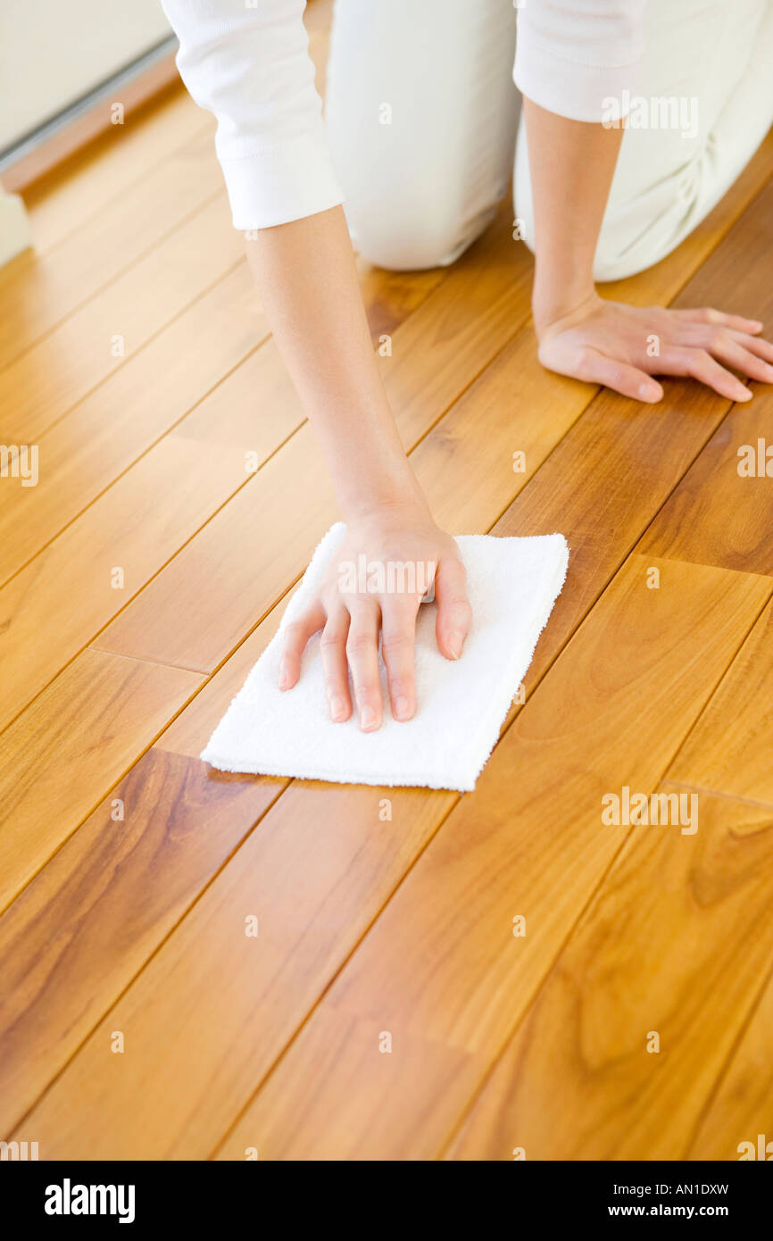 Japanese woman cleaning up the floor Stock Photo Alamy