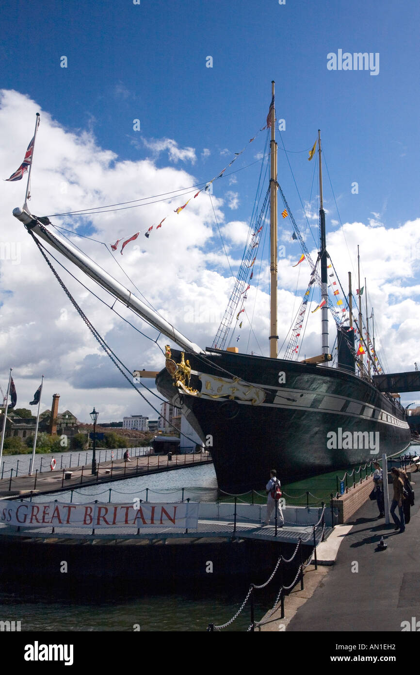 SS Great Britain the world's first large iron ship on sunny summers day ...