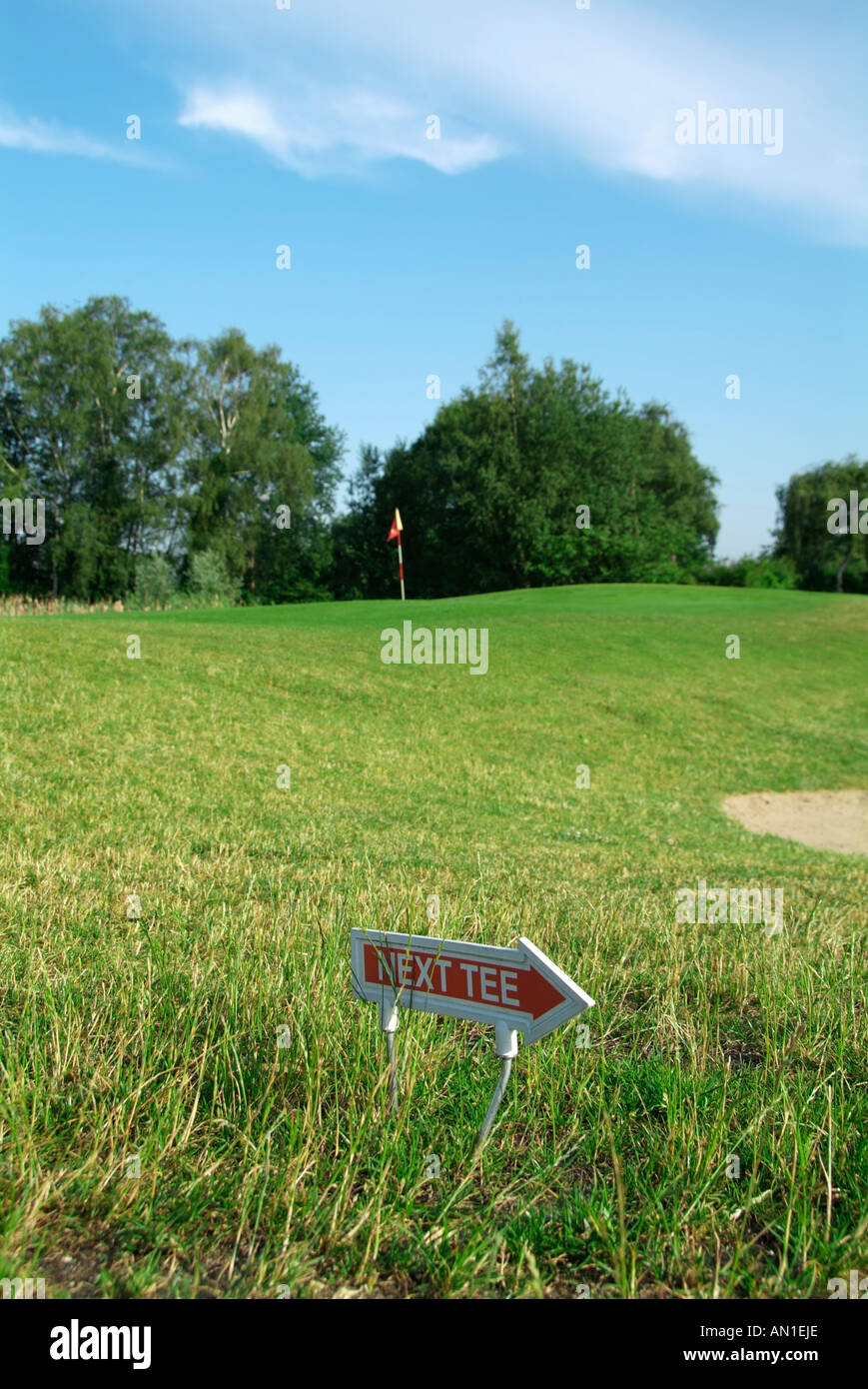 Golf Golfing Golfsport, detail of sign on golf course Stock Photo