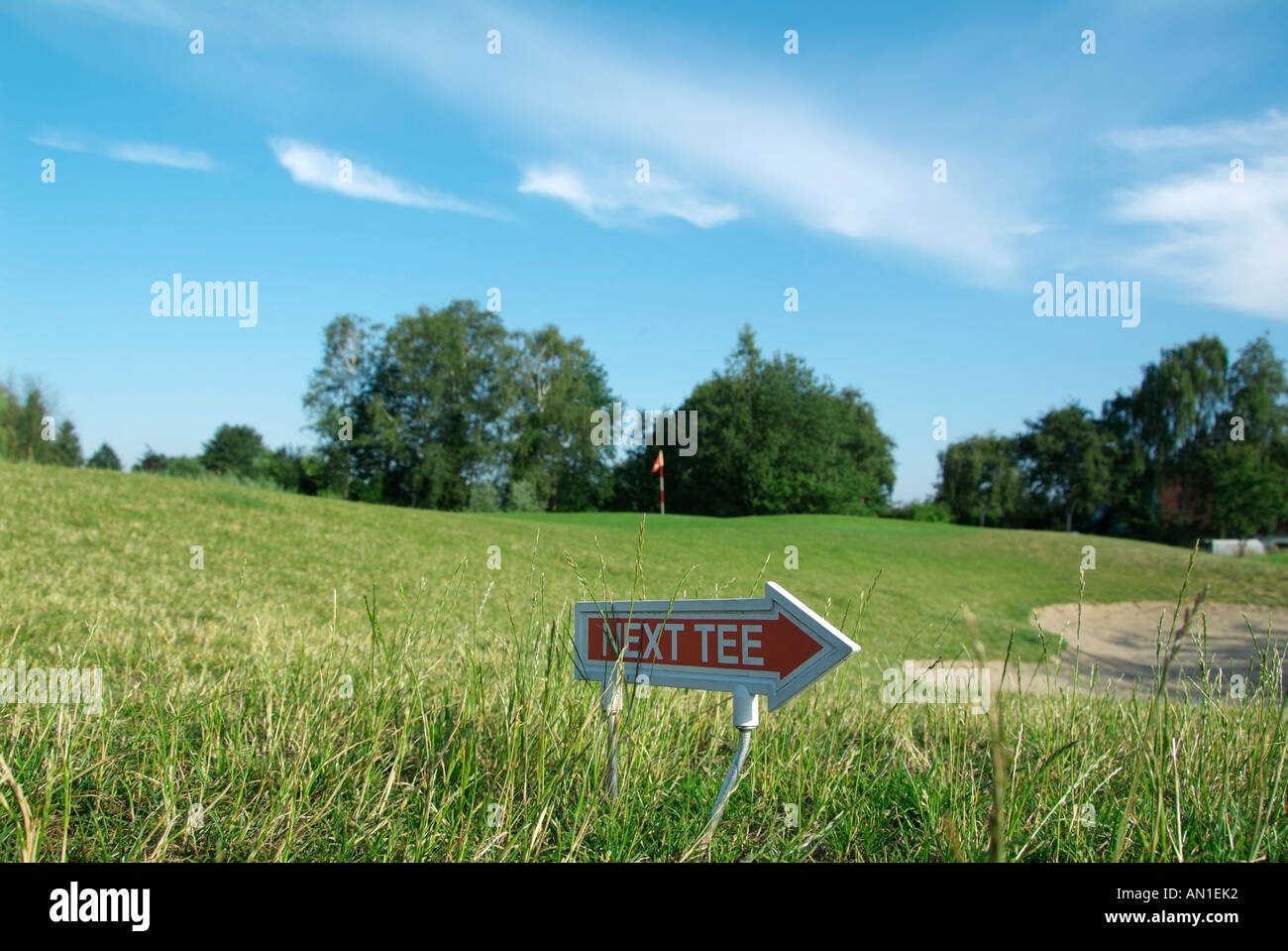 Golf Golfing Golfsport, detail of sign on golf course Stock Photo