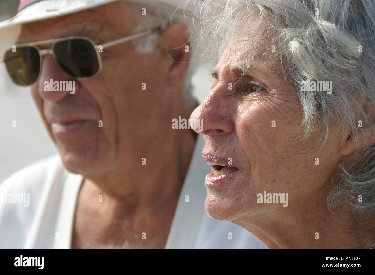 Miami Beach Florida,Atlantic Shore,shoreline,coast,coastline,seashore,senior seniors old citizen citizens pensioner pensioners retired elderly,couple, Stock Photo