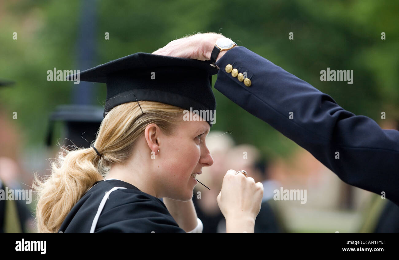Graduation day at University of Birmingham , England Students at their