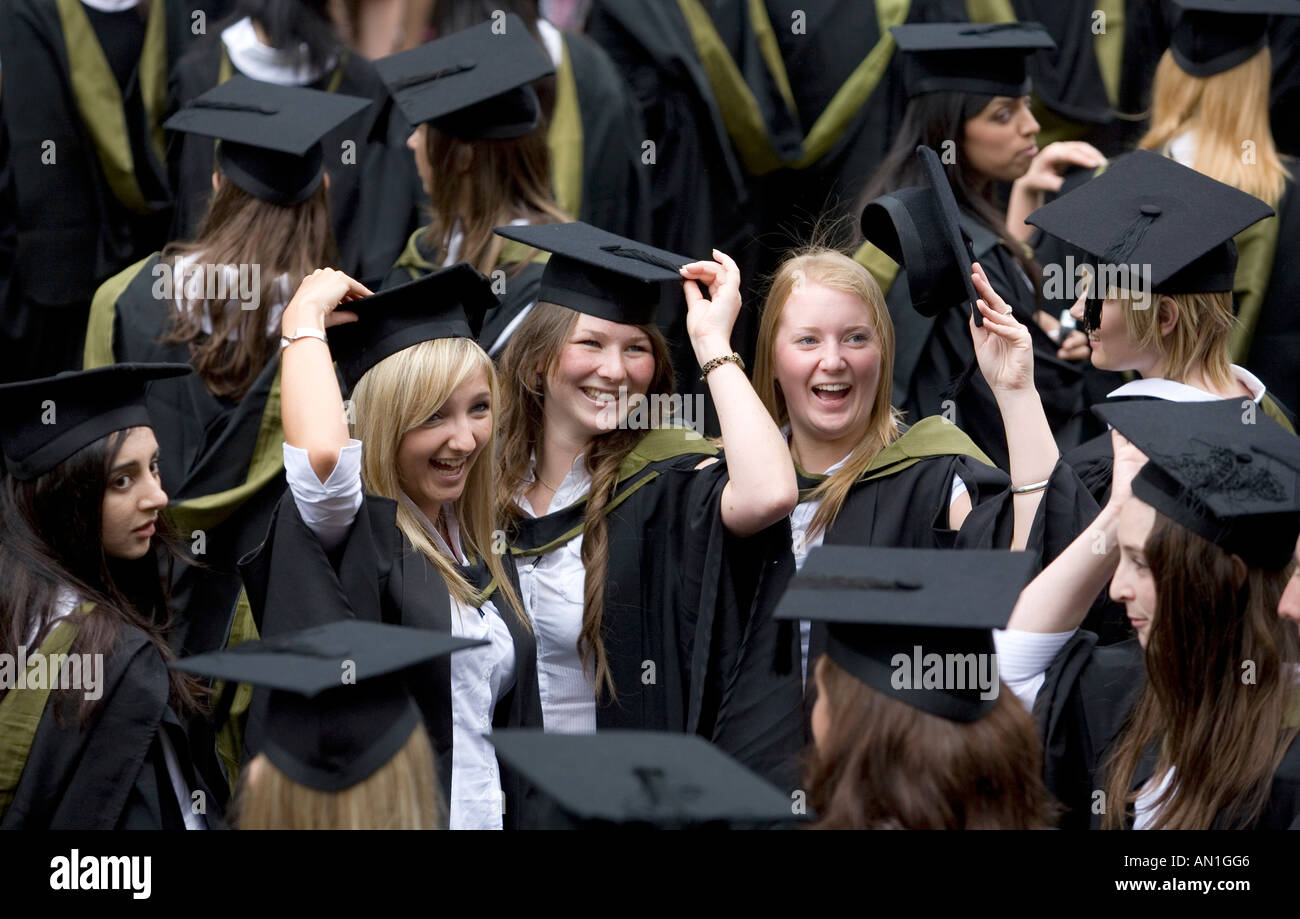 Graduation day at University of Birmingham , England Students at their