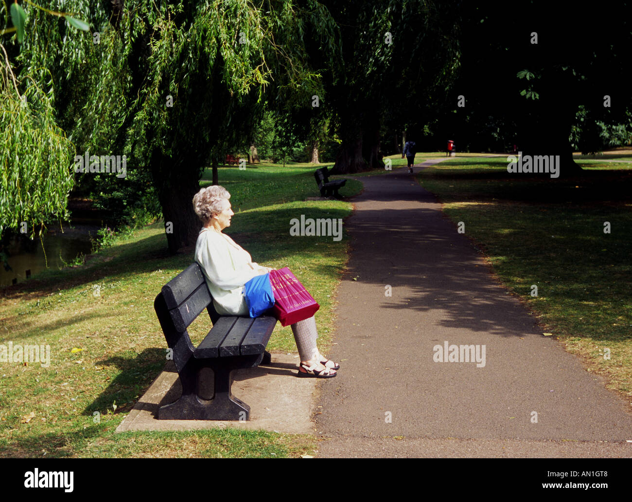 Elderly woman, Sidmouth Stock Photo