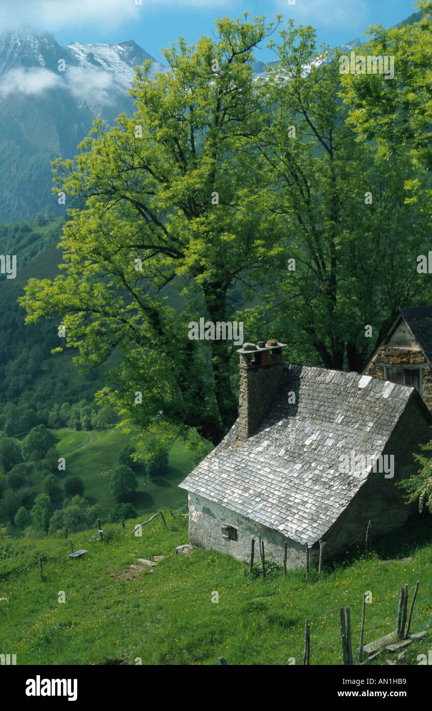 alpine hut, France Stock Photo