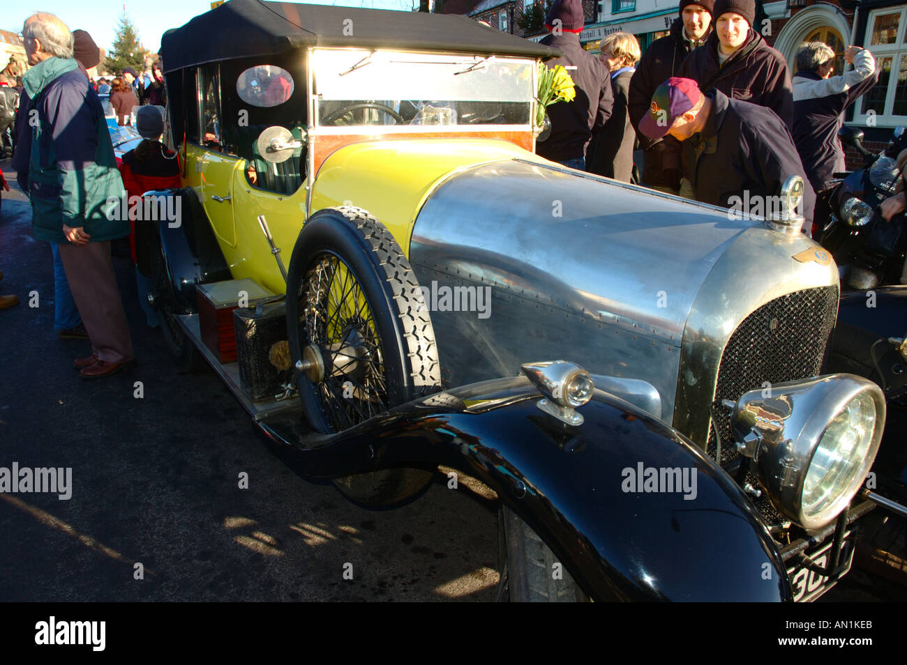 Bentley classic car at Wickham Square Boxing Day meet Hampshire Stock Photo