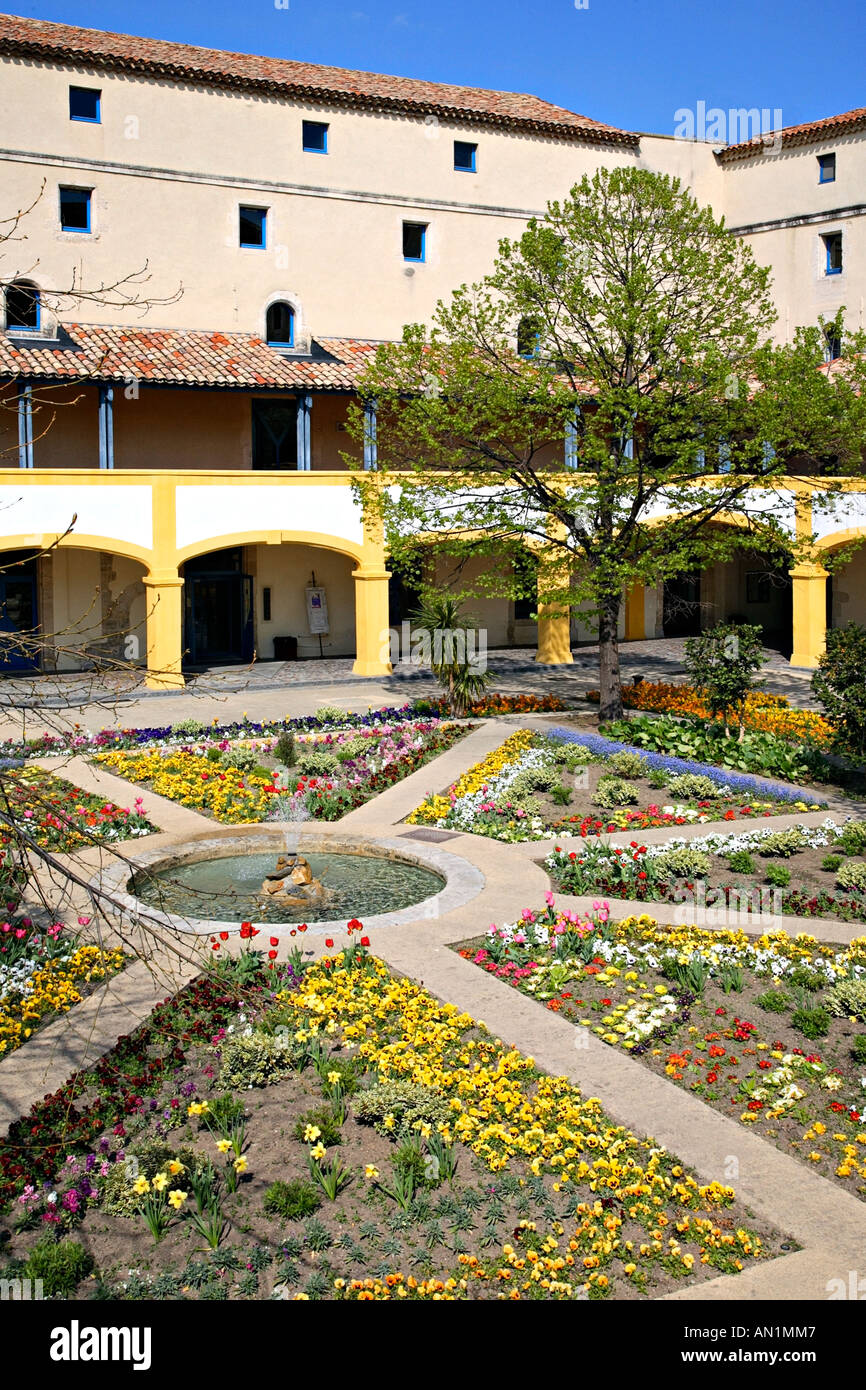Van Gogh center, formerly Hotel Dieu, hospital of the XVIth century, in Arles, Provence, France. Stock Photo