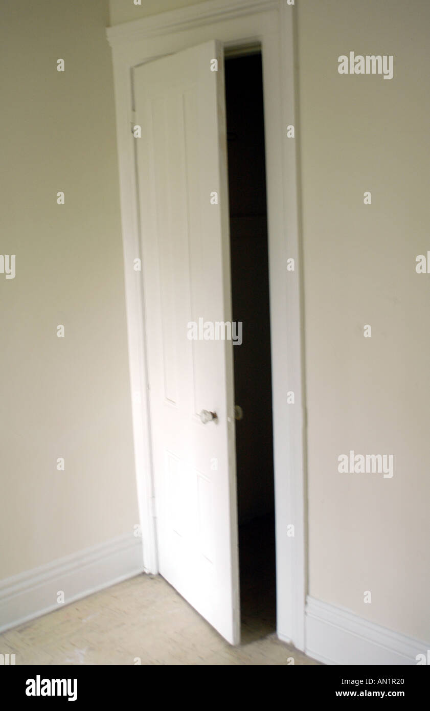 Door ajar, portrait Stock Photo Alamy