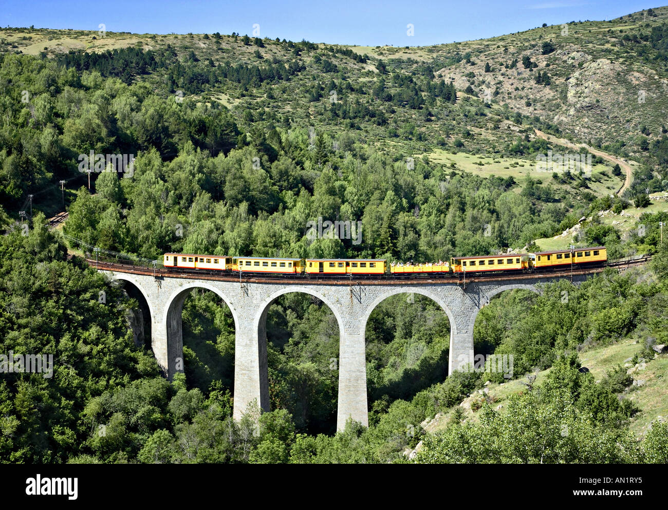 Train Jaune In Cerdagne France Stock Photo 8790772 Alamy