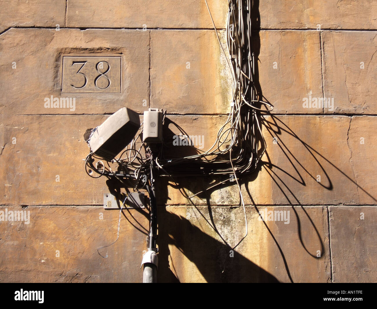 wiring on wall in rome Stock Photo - Alamy