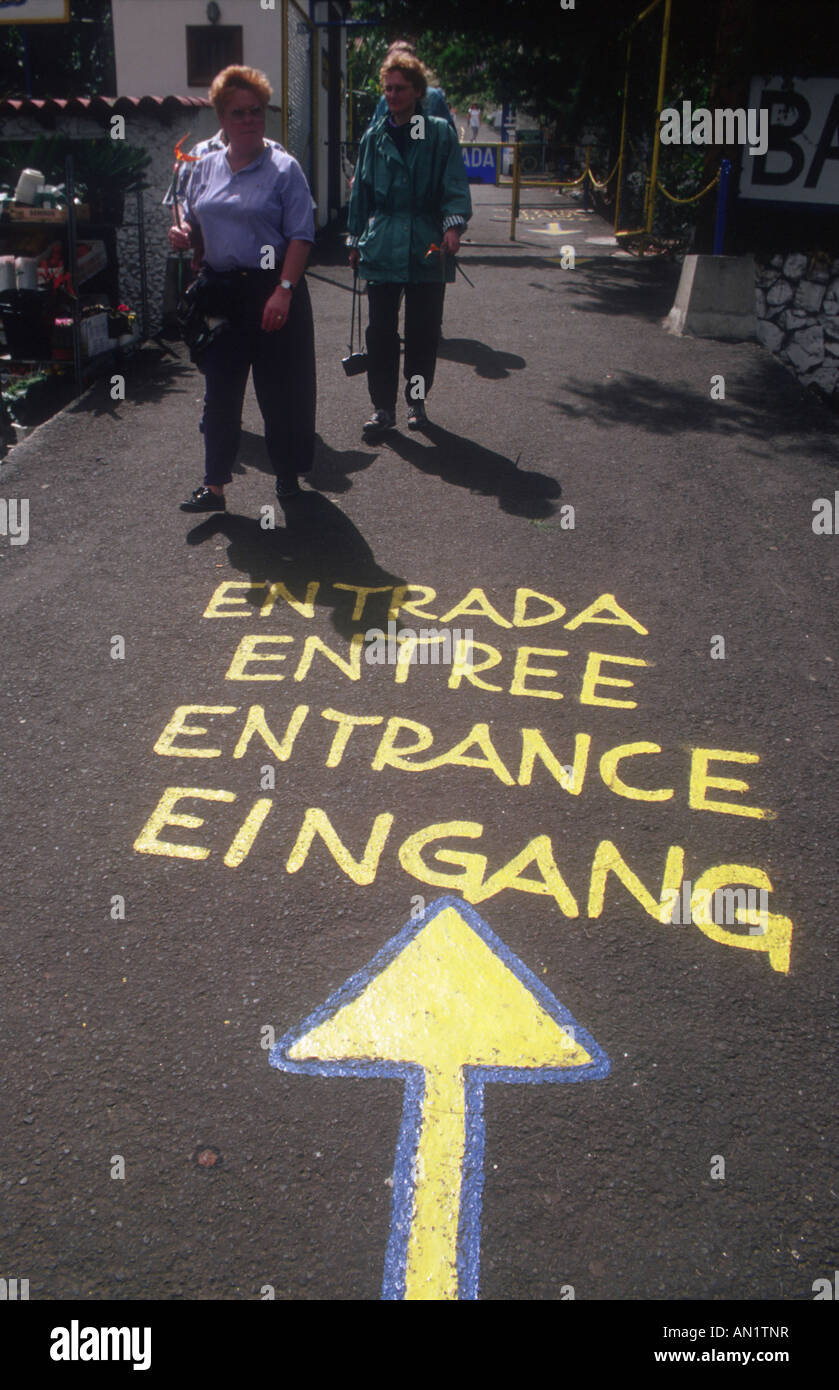 Multilingual Open Sign Multilingual sign reading Entrance in English, German, French and ...