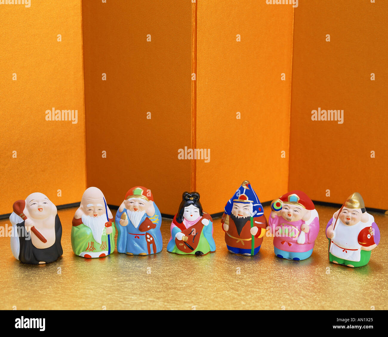 Seven Deities of Good Fortune Stock Photo