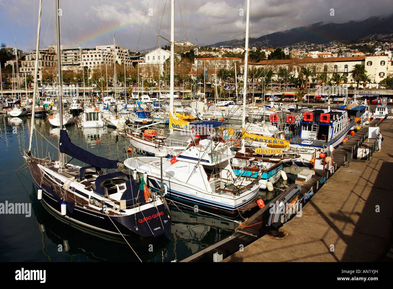 Portugal Madeira Yachthafen Funchal Stock Photo