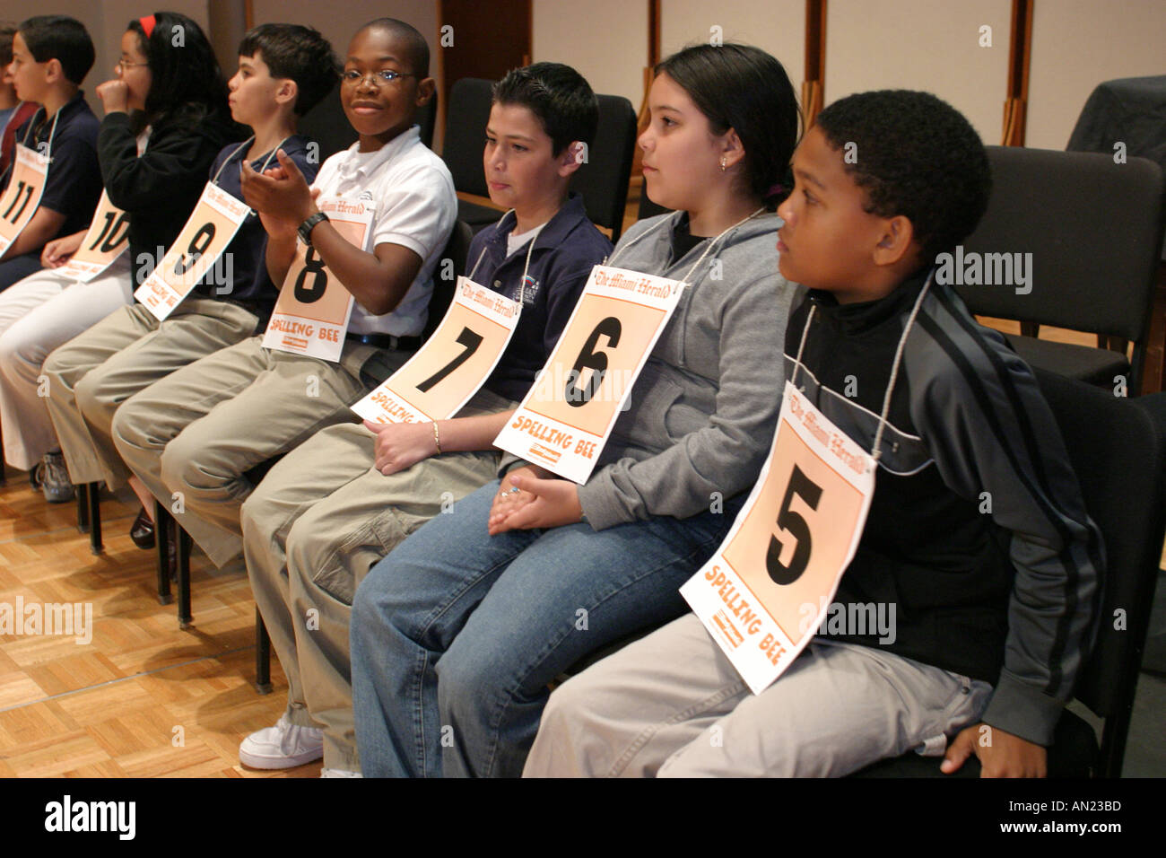 Miami Florida,Miami Dade Monroe County Spelling Bee,event,competition,student students education pupil pupils,challenge,Florida International Universi Stock Photo