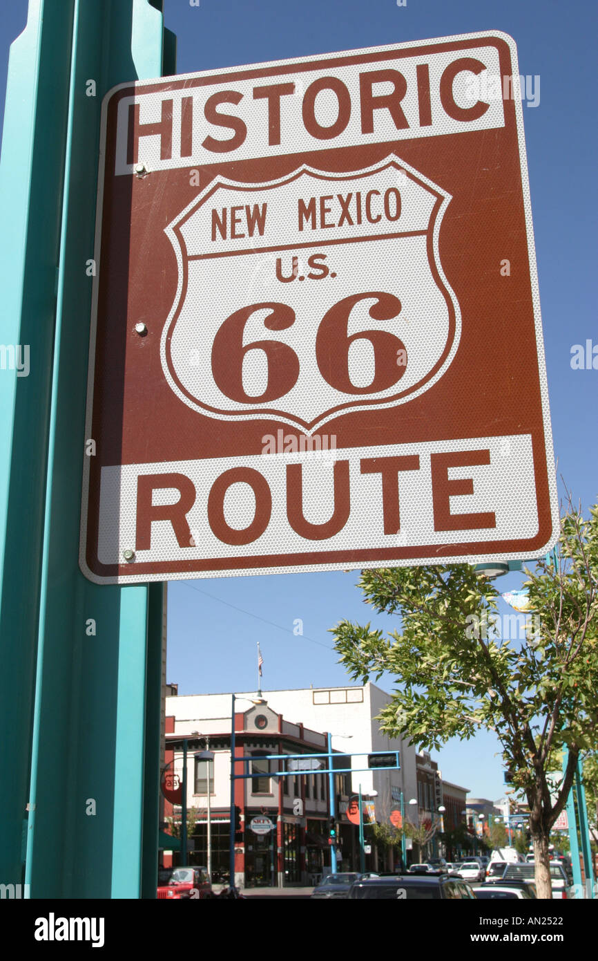 Albuquerque New Mexico,historic highway Route 66,historic cross country highway,legendary,Central Avenue,NM091303 W0035 Stock Photo