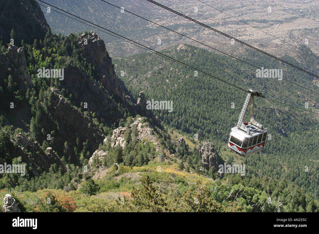 Albuquerque New Mexico,Sandia Peak Tramway,world's longest,Rio Grande Valley,NM091403 W0018 Stock Photo