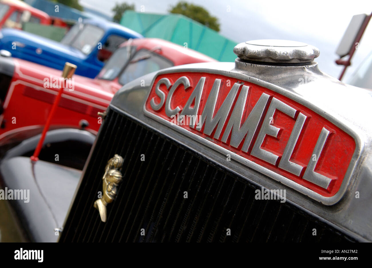 Name badge on SCAMMELL vintage truck Stock Photo