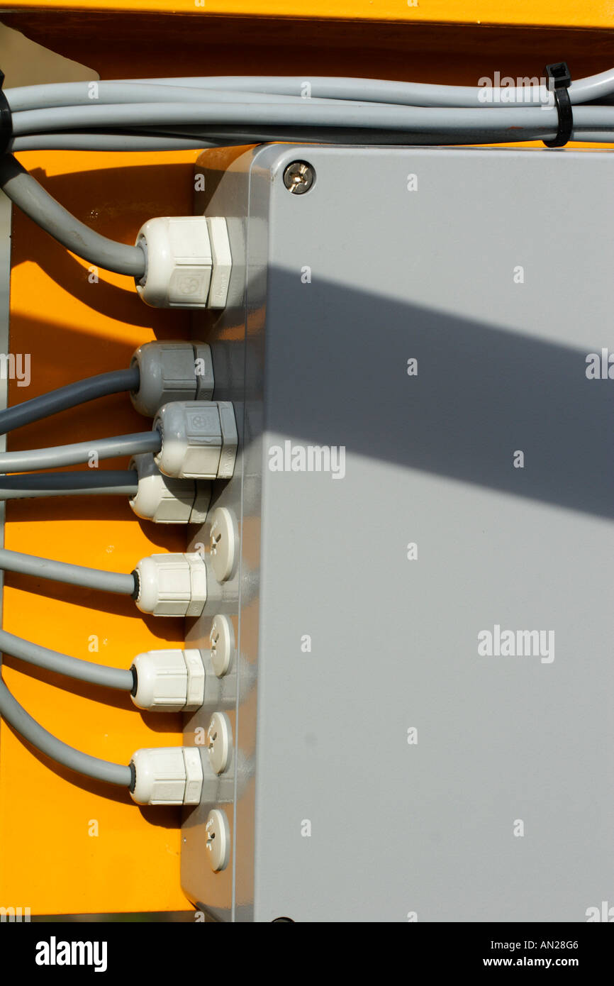 Industrial electric current junction box Stock Photo Alamy