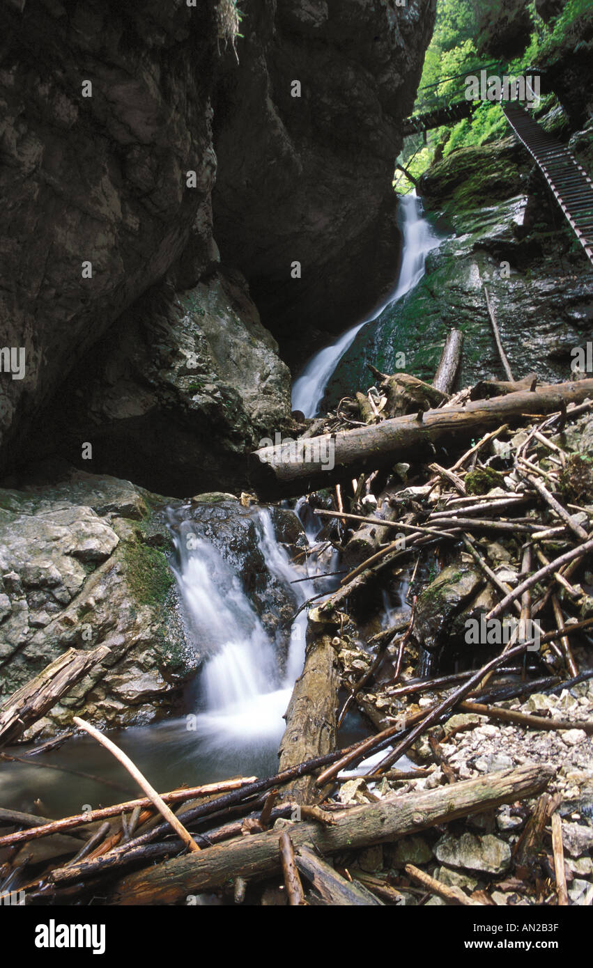 Velky Vodopad - Great waterfall in Slovensky raj national park, Slovakia Stock Photo