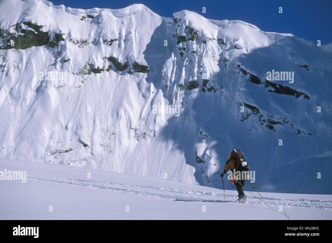 Mountain skier, Alaska Stock Photo