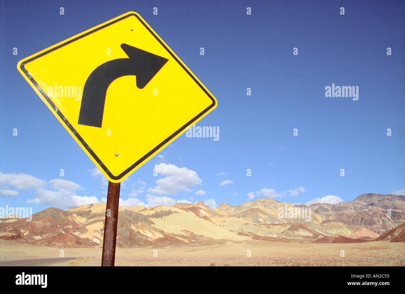 Road sign Death Valley California USA Stock Photo Alamy