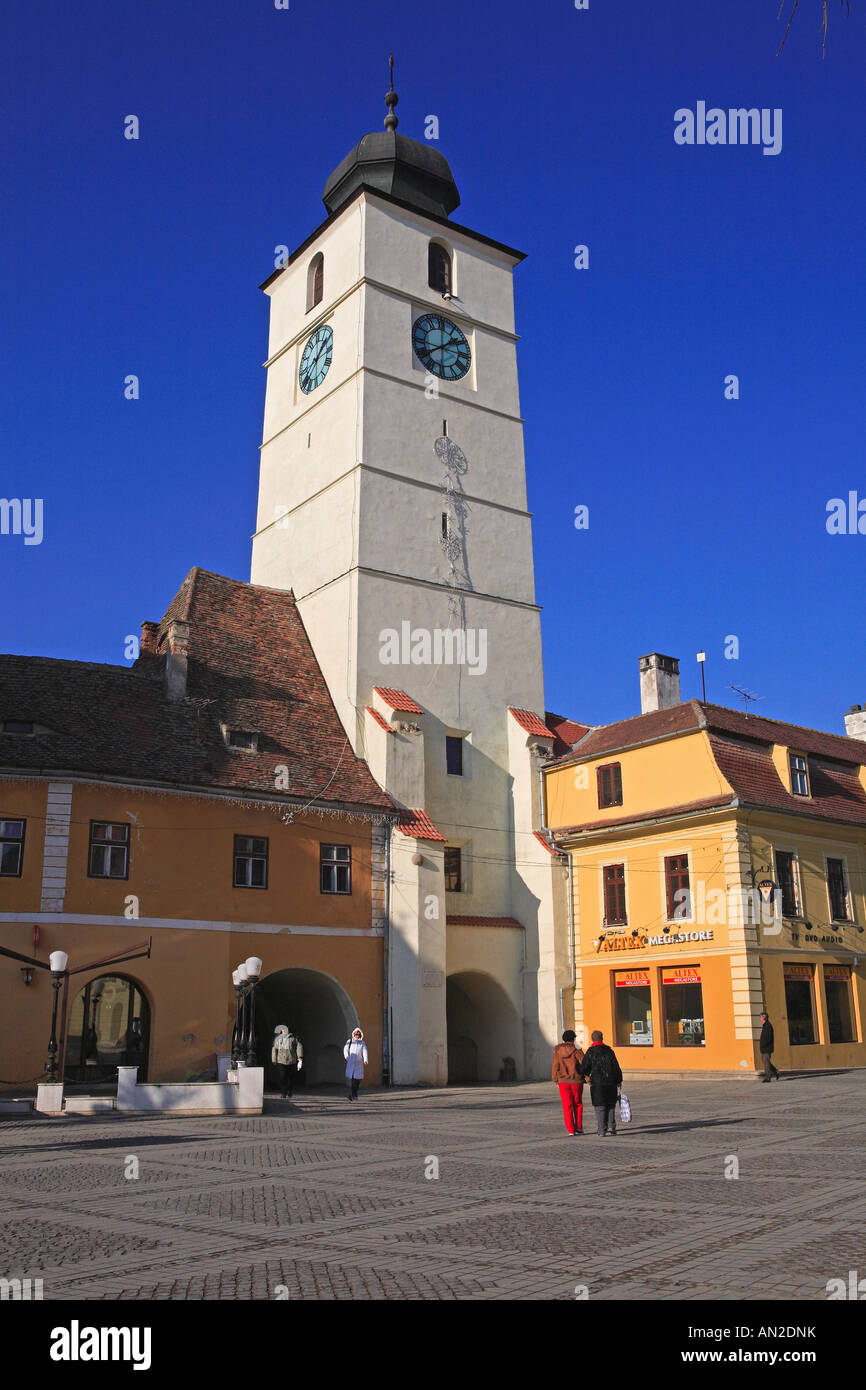The Councillor's Tower, Piata Mare, Sibiu Stock Photo Alamy